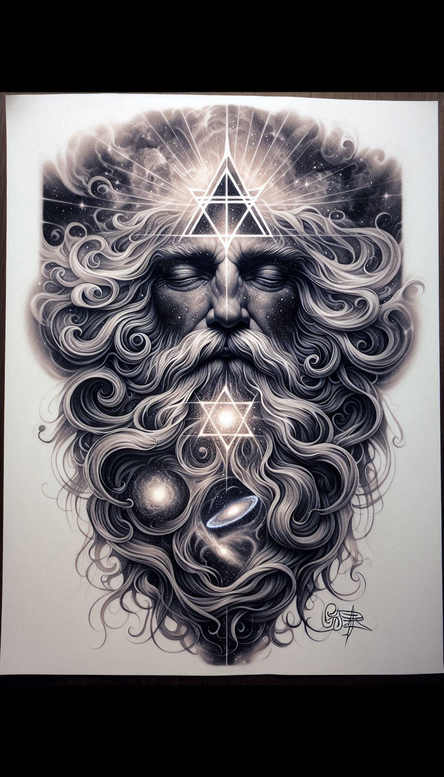 transcendence – tattoo design ideas free ai generated – neotraditional-dynamic-color – for-thigh – Gallery: god-inkby-ai