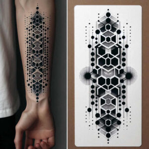 3d-graphic-effect – tattoo design ideas free ai generated – nested-polygons – for-stomach – Gallery: graphic-inkby-ai