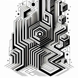 abstract-graphic – tattoo design ideas free ai generated – recursive-form – for-wrist – Gallery: graphic-inkby-ai