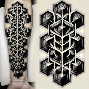 abstract-graphic – tattoo design ideas free ai generated – triangle – for-forearm – Gallery: graphic-inkby-ai