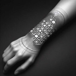 artistic-design – tattoo design ideas free ai generated – geometric-split – for-collarbone – Gallery: graphic-inkby-ai