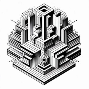 black-and-white-graphic – tattoo design ideas free ai generated – abstract-polygons – for-side-torso – Gallery: graphic-inkby-ai