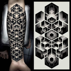 colorful-graphic – tattoo design ideas free ai generated – geometric-fill – for-stomach – Gallery: graphic-inkby-ai