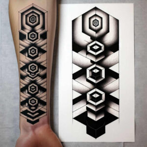 digital-graphics – tattoo design ideas free ai generated – angular-form – for-outer-arm – Gallery: graphic-inkby-ai