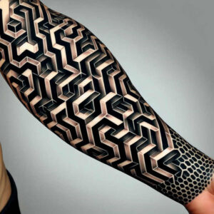geometric-pattern – tattoo design ideas free ai generated – parallelogram – for-behind-ear – Gallery: graphic-inkby-ai