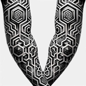 graphic-contrast – tattoo design ideas free ai generated – geometric-mosaic – for-behind-ear – Gallery: graphic-inkby-ai
