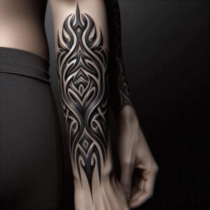 graphic-effect – tattoo design ideas free ai generated – circle-geometry – for-calf – Gallery: graphic-inkby-ai