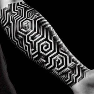 graphic-effect – tattoo design ideas free ai generated – line-matrix – for-hand – Gallery: graphic-inkby-ai