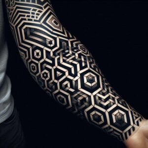 graphic-effect – tattoo design ideas free ai generated – math-inspired – for-temple – Gallery: graphic-inkby-ai