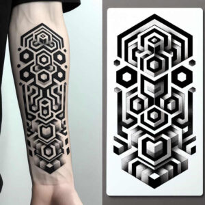 graphic-illustration – tattoo design ideas free ai generated – precision-lines – for-elbow – Gallery: graphic-inkby-ai