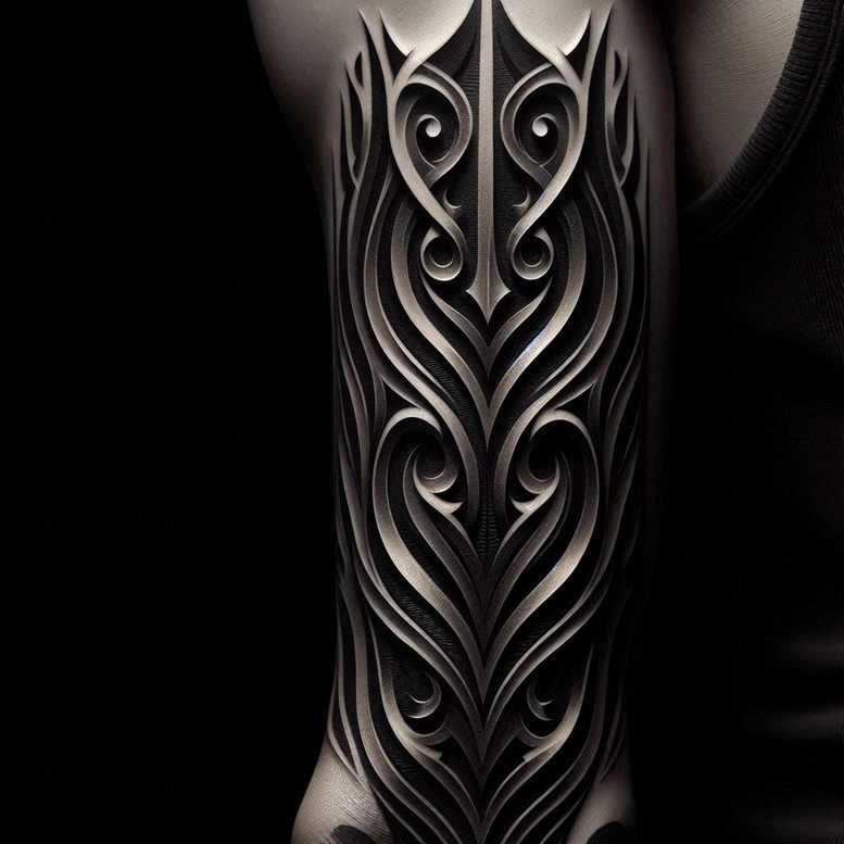 graphic-illustration – tattoo design ideas free ai generated – straight-lines – for-abdomen – Gallery: graphic-inkby-ai