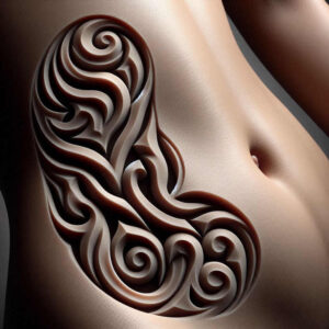 graphic-illustration – tattoo design ideas free ai generated – wave-grid – for-temple – Gallery: graphic-inkby-ai