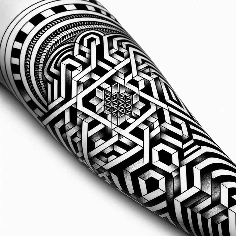 graphic-lines – tattoo design ideas free ai generated – pyramid – for-shin – Gallery: graphic-inkby-ai