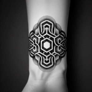 graphic-motif – tattoo design ideas free ai generated – limited-palette – for-lower-chest – Gallery: graphic-inkby-ai