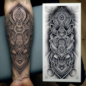 graphic-motif – tattoo design ideas free ai generated – repetitive-pattern – for-forearm – Gallery: graphic-inkby-ai