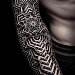 graphic-style – tattoo design ideas free ai generated – interlaced-grid – for-back – Gallery: graphic-inkby-ai