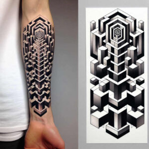 graphic-style – tattoo design ideas free ai generated – linked-shapes – for-toe – Gallery: graphic-inkby-ai