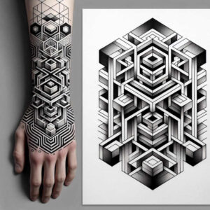 graphic-with-contours – tattoo design ideas free ai generated – connected-dots – for-behind-ear – Gallery: graphic-inkby-ai