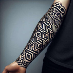 illustration-design – tattoo design ideas free ai generated – network-lines – for-biceps – Gallery: graphic-inkby-ai