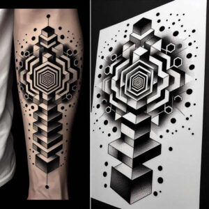 line-pattern-for-men – tattoo design ideas free ai generated – line-repetition – for-thigh – Gallery: graphic-inkby-ai