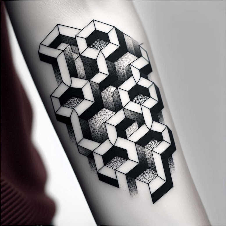 line-pattern-for-men – tattoo design ideas free ai generated – prismatic – for-hip – Gallery: graphic-inkby-ai