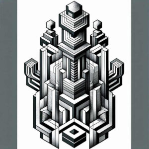 line-pattern – tattoo design ideas free ai generated – line-tessellation – for-scapula – Gallery: graphic-inkby-ai