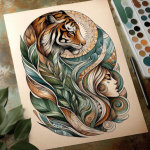pattern-design – tattoo design ideas free ai generated – line-symmetry – for-lower-chest – Gallery: graphic-inkby-ai