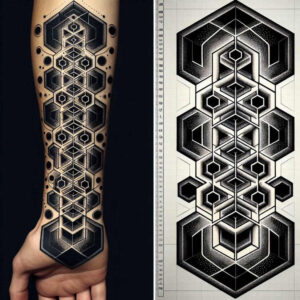 pattern-design – tattoo design ideas free ai generated – structured-form – for-temple – Gallery: graphic-inkby-ai