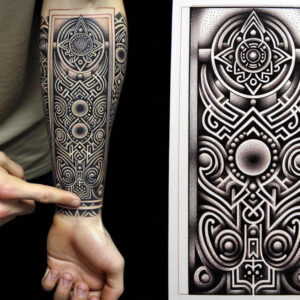 shaded-graphic – tattoo design ideas free ai generated – geometric-split – for-toe – Gallery: graphic-inkby-ai