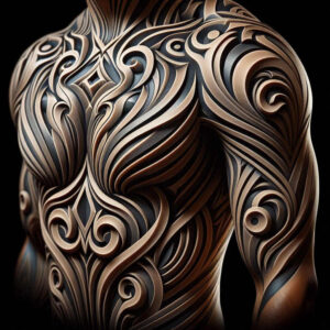 spatial-graphic – tattoo design ideas free ai generated – symmetric-outline – for-shoulder-blade – Gallery: graphic-inkby-ai