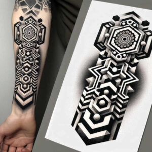 symmetrical-pattern – tattoo design ideas free ai generated – kaleidoscopic – for-stomach – Gallery: graphic-inkby-ai