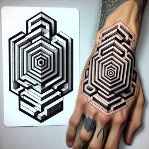 symmetrical-pattern – tattoo design ideas free ai generated – octagon – for-arm – Gallery: graphic-inkby-ai