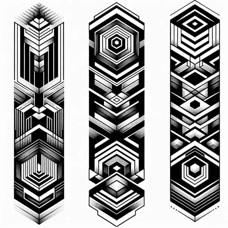 graphic tattoo design ideas chakra barber pole shows determination