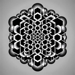 graphic tattoo design ideas blooming center bold outline for forearm