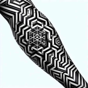 graphic tattoo design ideas inward focus circle geometry for fingers