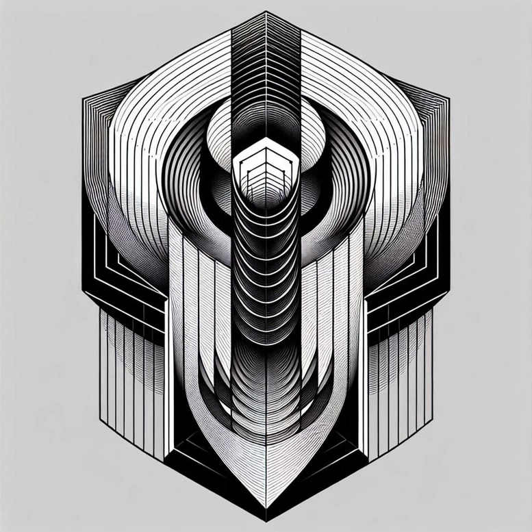 graphic tattoo design ideas wavy lines cube shading for back