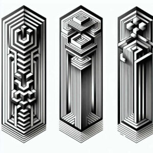 graphic tattoo design ideas delicate arcs fractal design endurance and power