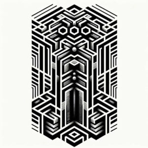 graphic tattoo design ideas continuous pattern geometric art for abdomen
