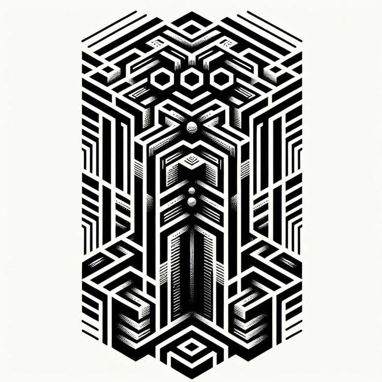 graphic tattoo design ideas continuous pattern geometric art for abdomen