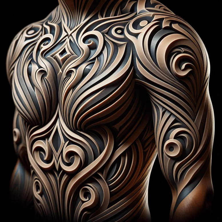 graphic tattoo design ideas mesmerizing geometric pattern represents strength