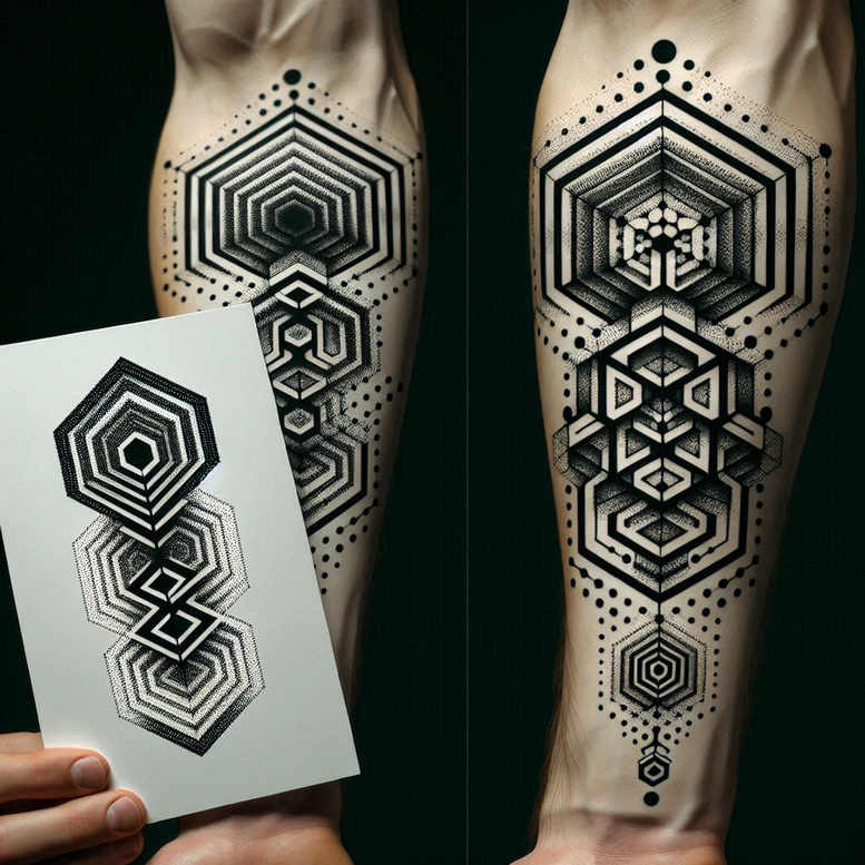 graphic tattoo design ideas transcendent geometric pattern stands for strength
