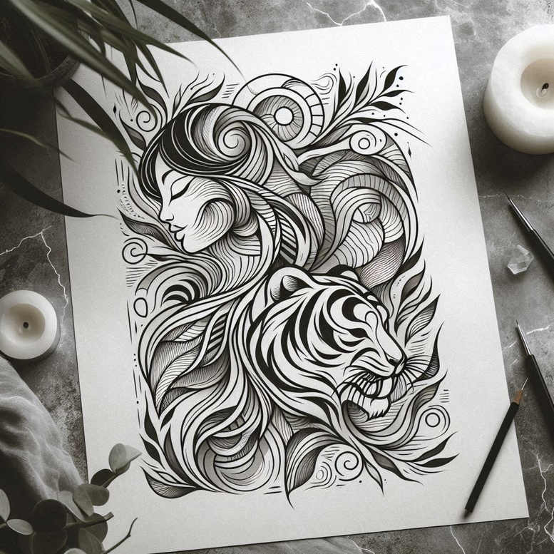 graphic tattoo design ideas radiating symmetry gridwork meaning perseverance