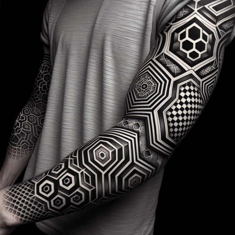 graphic tattoo design ideas eastern influence kaleidoscopic for lower arm