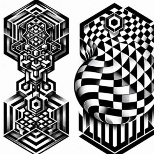 graphic tattoo design ideas spiritual focus line matrix for stomach