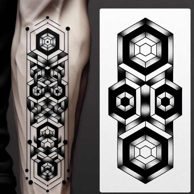graphic tattoo design ideas continuous pattern line tessellation for side