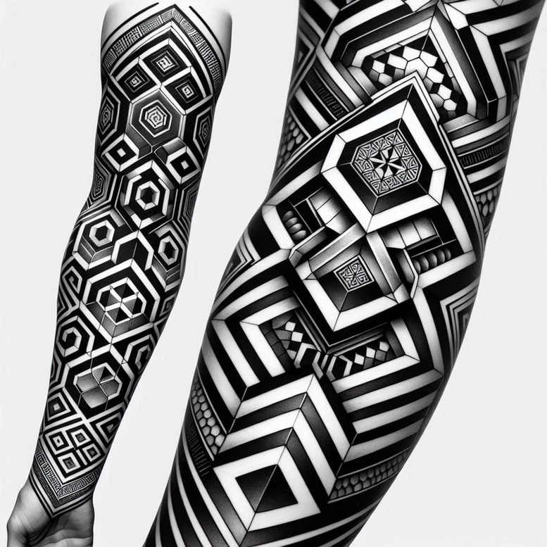 graphic tattoo design ideas calm mind linked shapes for behind ear