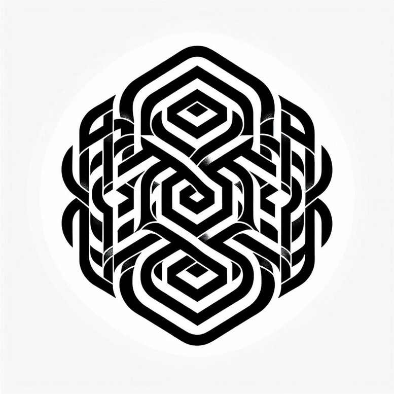 graphic tattoo design ideas intricate nested polygons symbolising determination