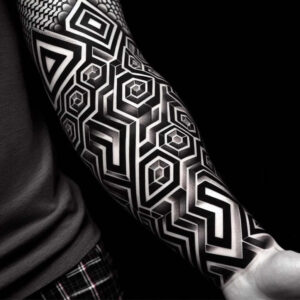 graphic tattoo design ideas patterned network lines stands for endurance