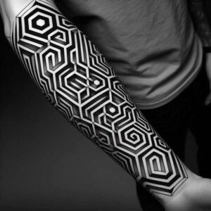 graphic tattoo design ideas filigree octagon for knee