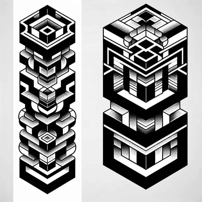 graphic tattoo design ideas delicate outline polygon mesh for lower back